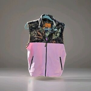 TrailCrest Pink Camouflage Camo Hunting Fleece Vest Sleeveless Women's Size XS